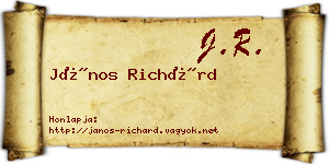 János Richárd névjegykártya