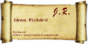 János Richárd névjegykártya