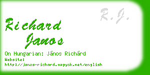 richard janos business card