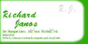 richard janos business card